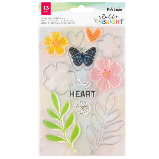 Vicki Boutin Bold And Bright Stamp & Die Set-Oh My Heart