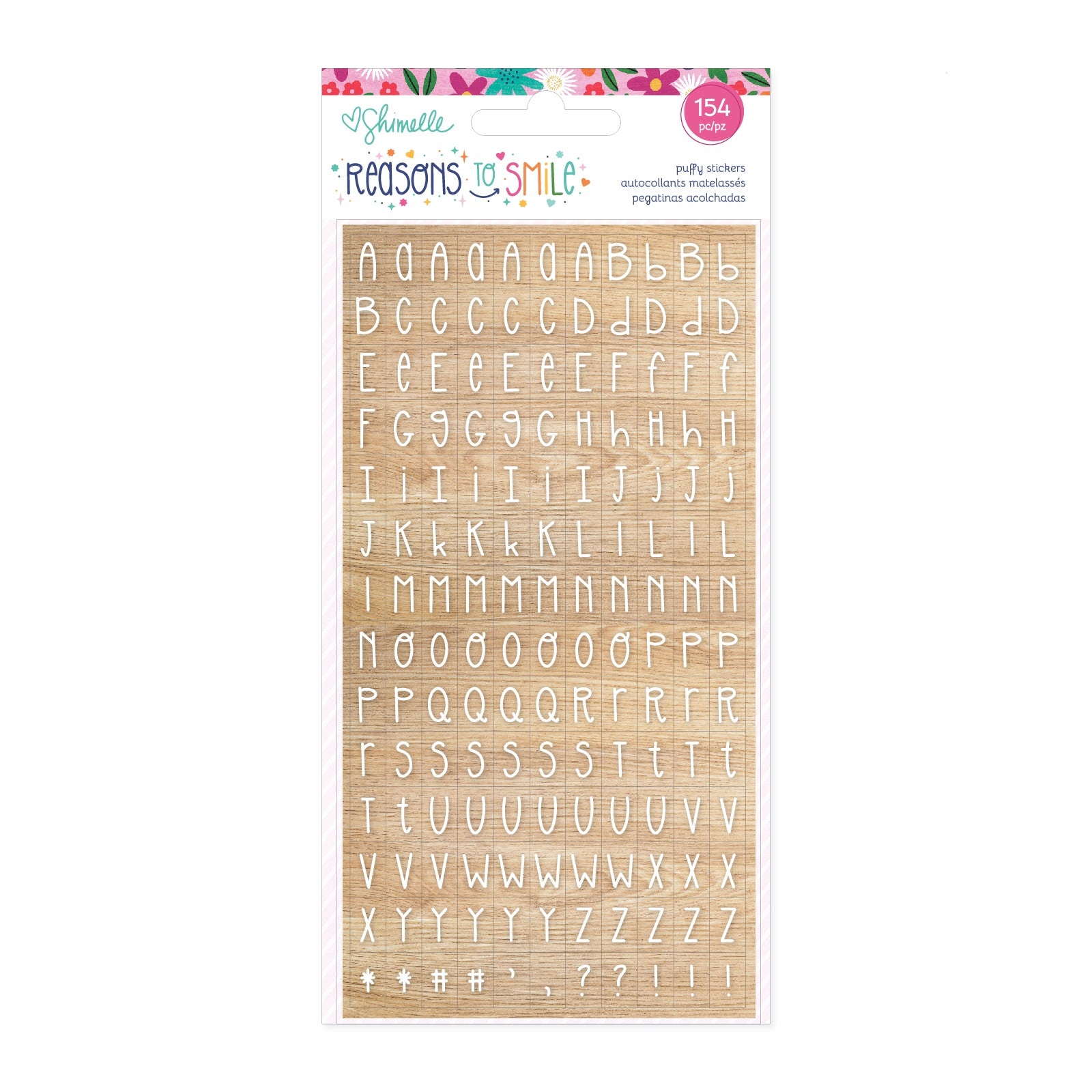 Shimelle Reasons To Smile Puffy Stickers-Alphabet