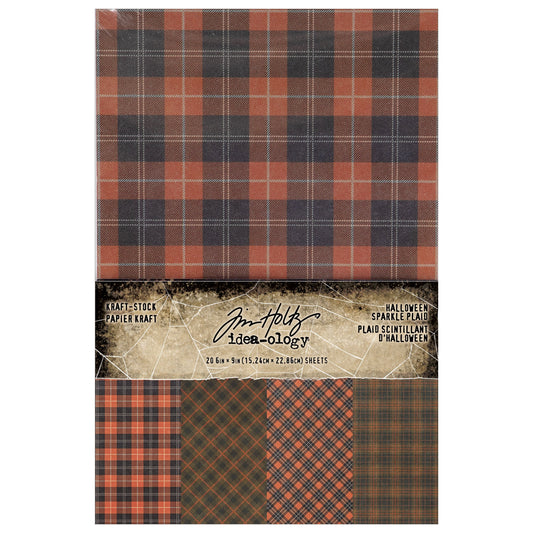 Tim Holtz Idea-ology-Kraft-stock Halloween Sparkle Plaid - Halloween 2024