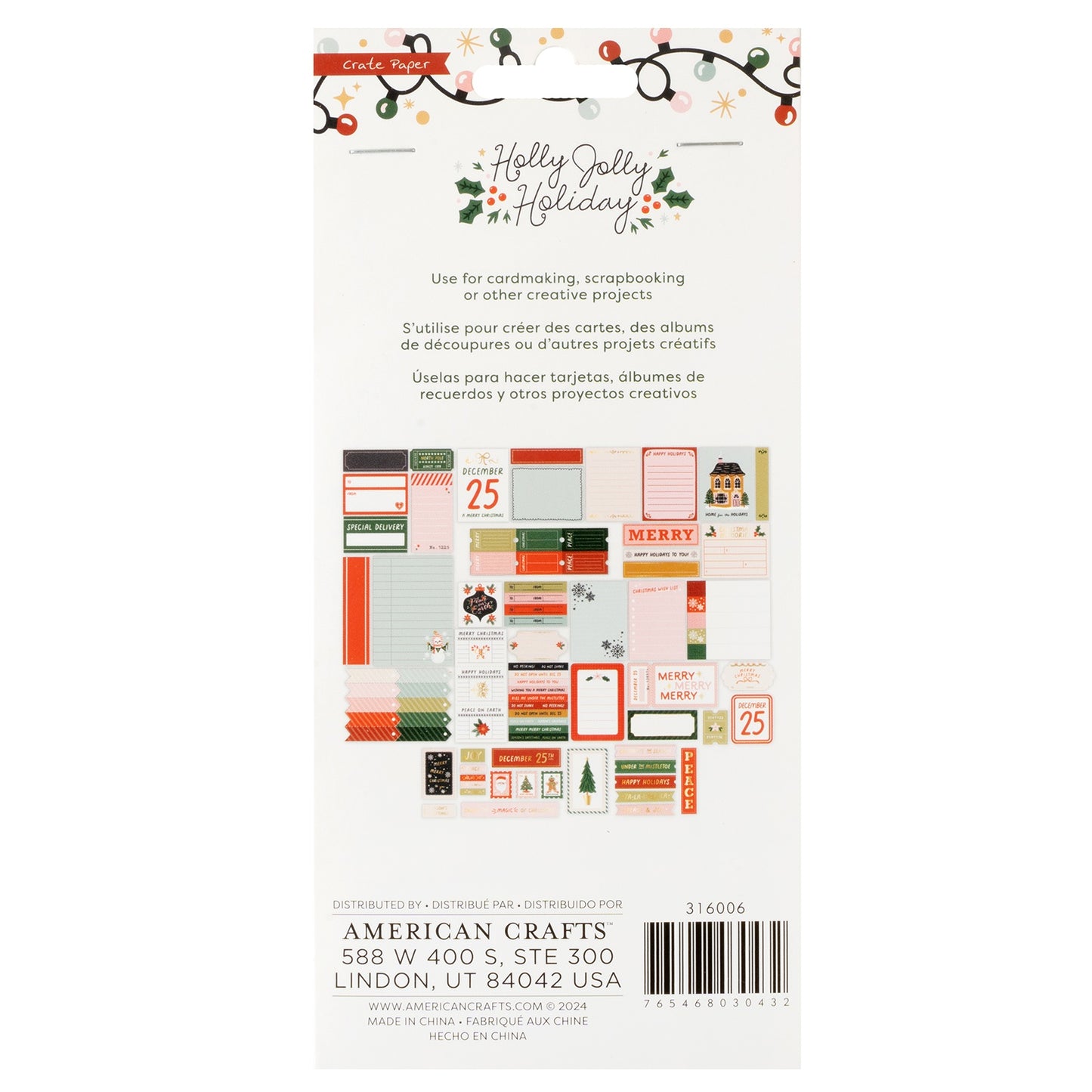 Crate Paper Holly Jolly Holiday  Ephemera-Journaling