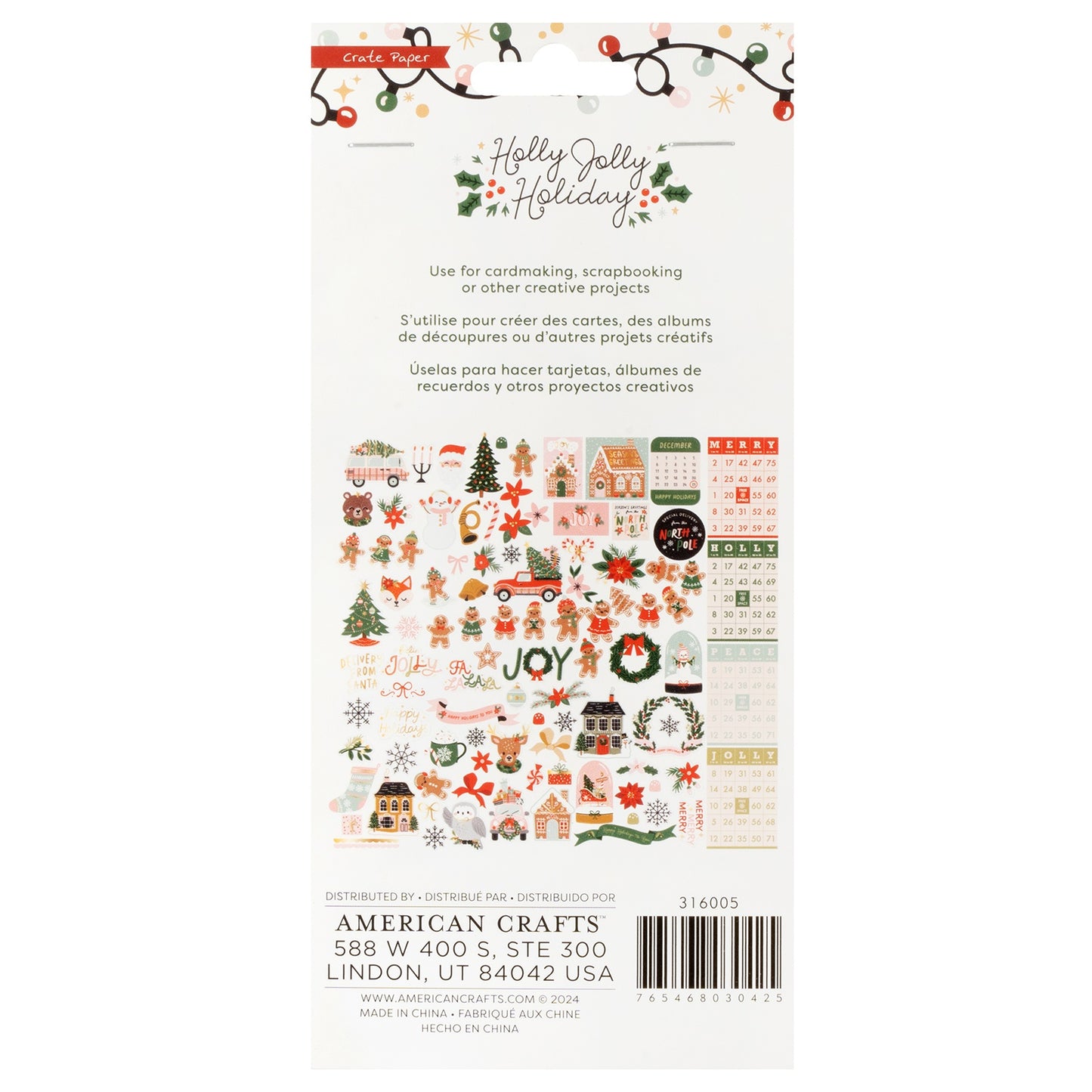 Crate Paper Holly Jolly Holiday Ephemera-Icons