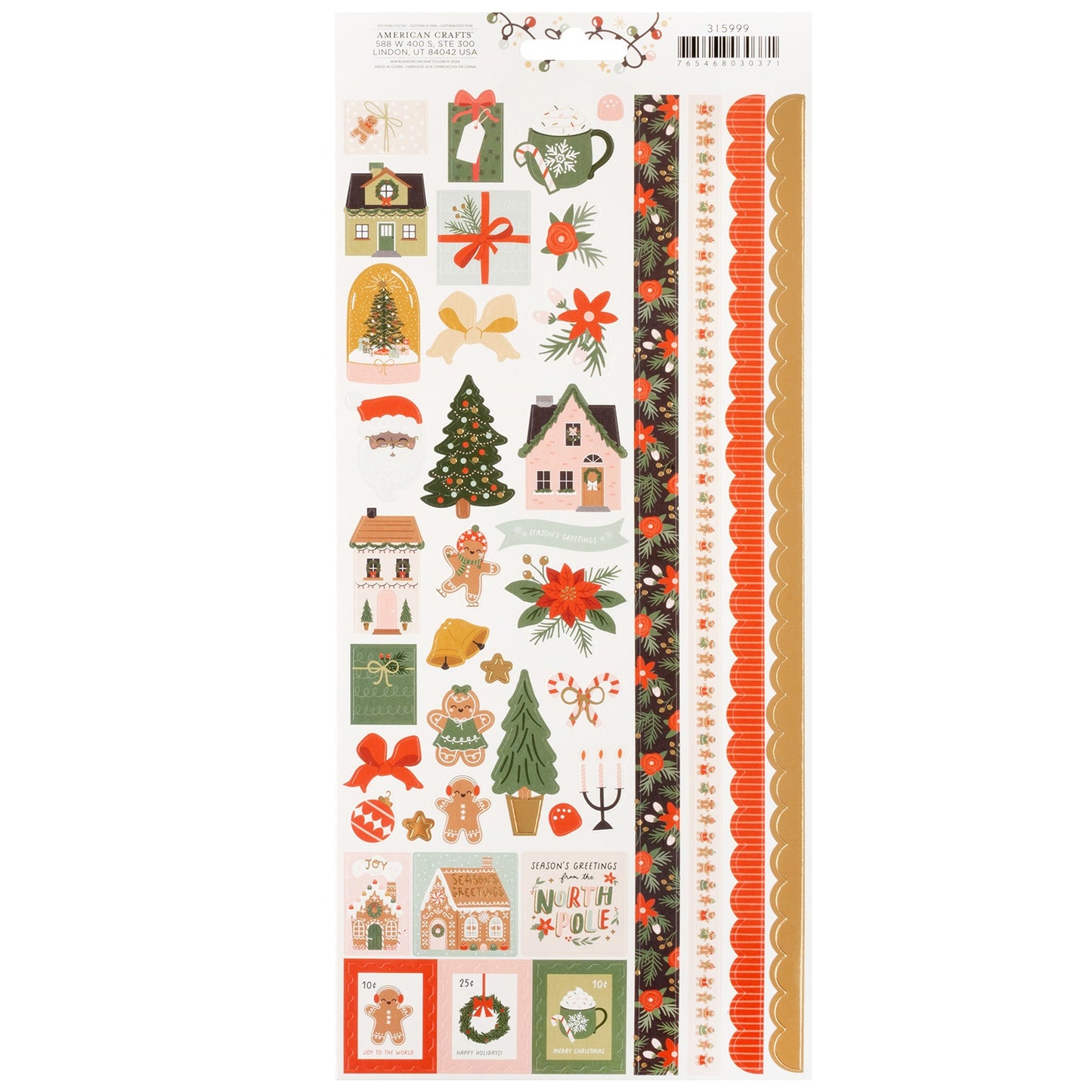 Crate Paper Holly Jolly Holiday Stickers