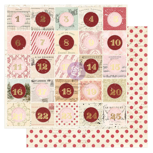 Prima Marketing 25 & Peppermint By Frank Garcia Double-Sided Cardstock 12"X12"-Sweetest Advent