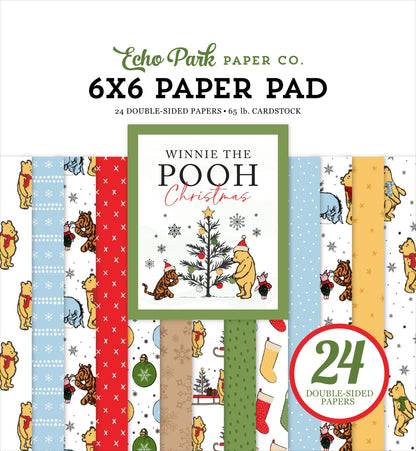 Echo Park Winnie the Pooh Christmas Double-Sided Cardstock Paper Pad 6x6