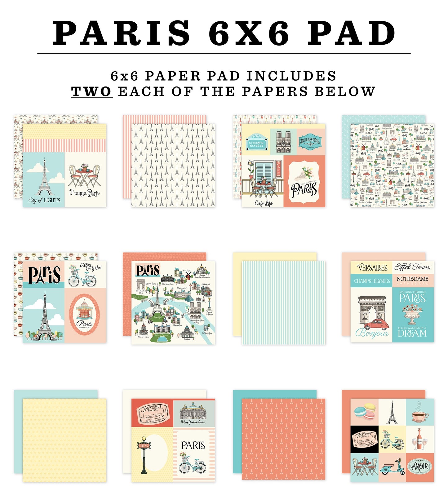 Carta Bella Paris Double-Sided Paper Pad 6"X6"