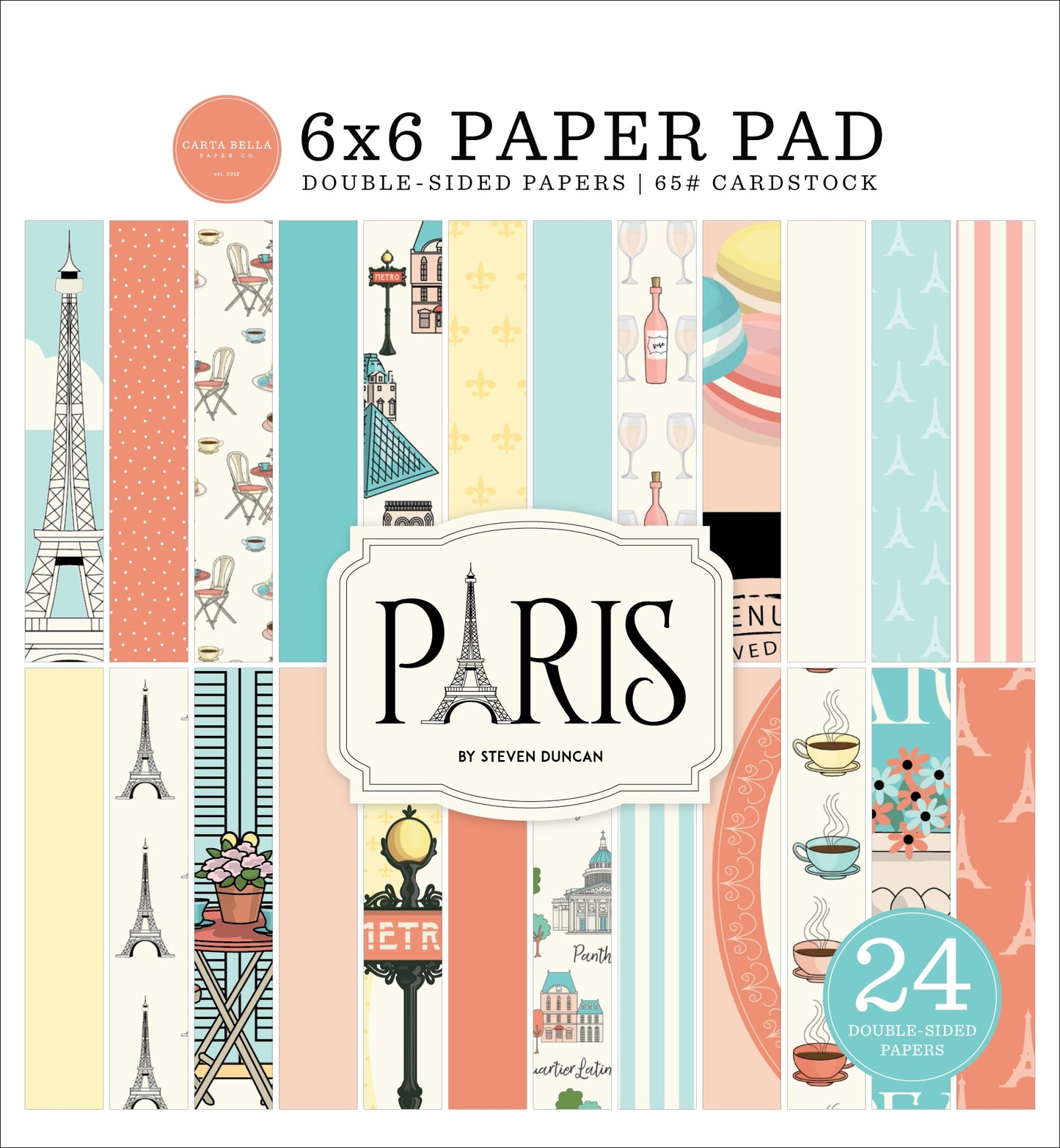 Carta Bella Paris Double-Sided Paper Pad 6"X6"