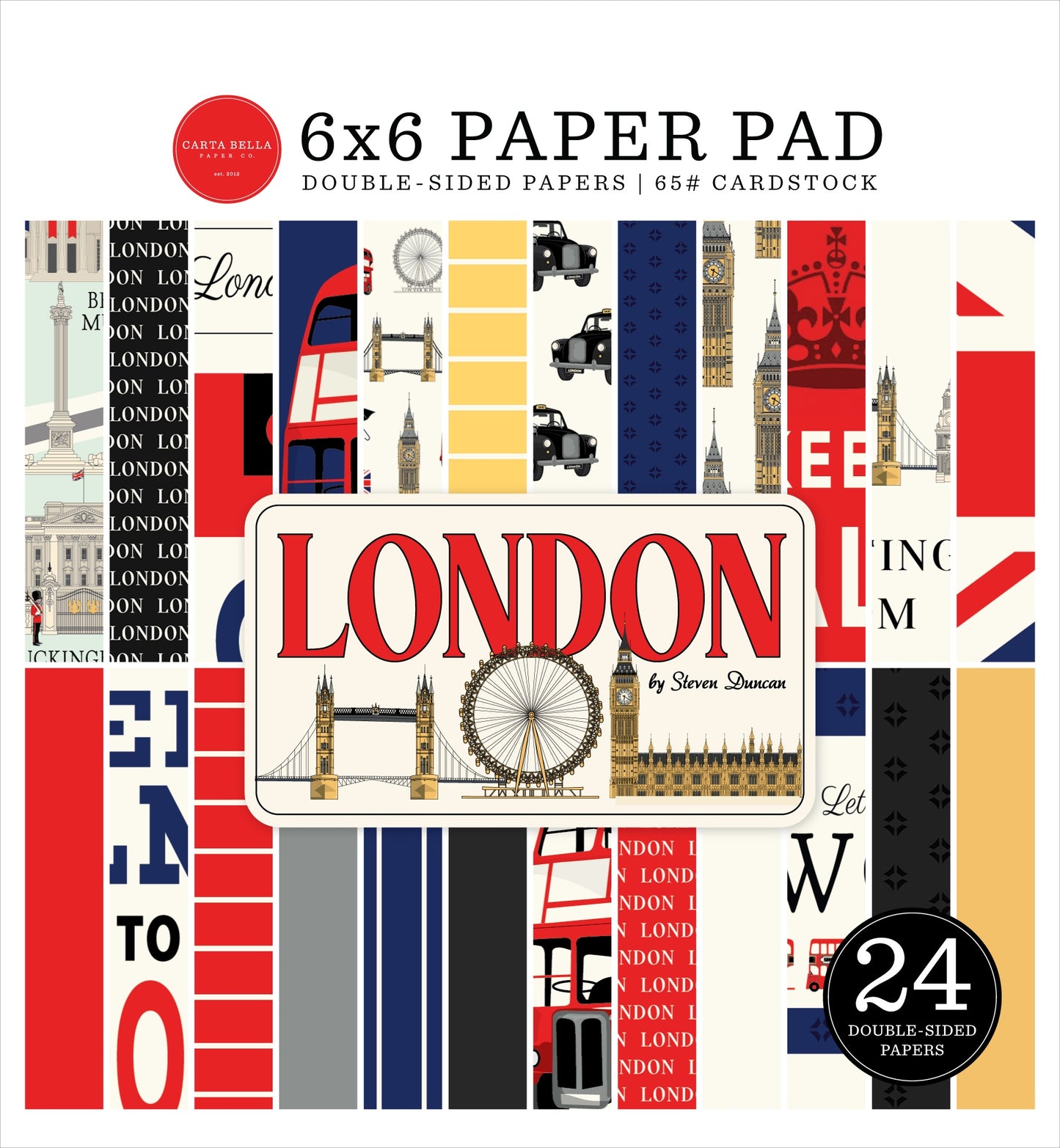 Carta Bella London Double-Sided Paper Pad 6"X6"