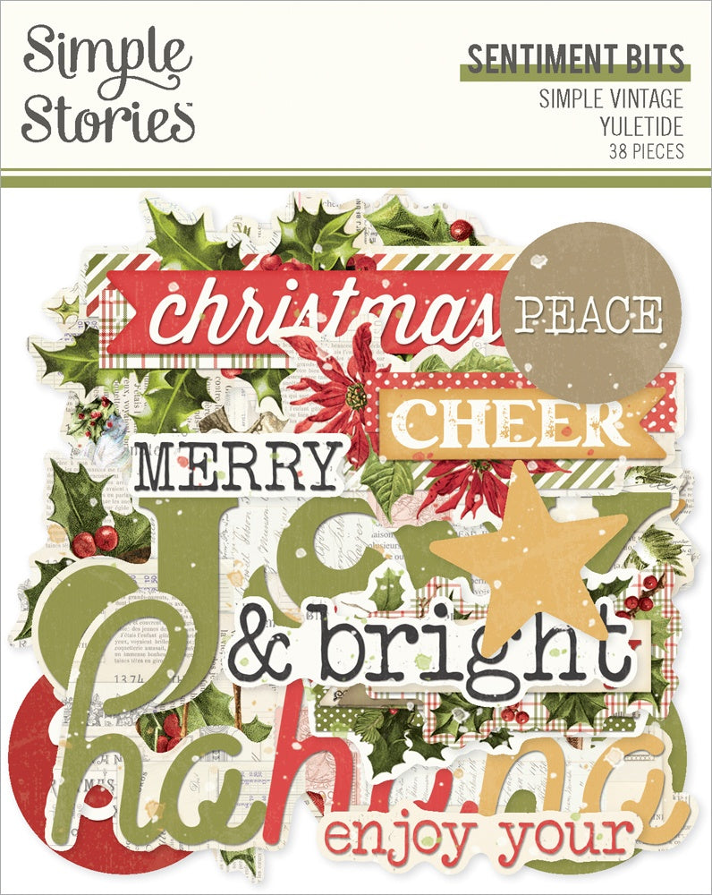 Simple Stories Simple Vintage Yuletide Bits & Pieces Die-Cuts-Sentiment