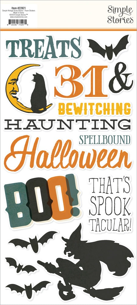 Simple Vintage Scary Stories Stickers-Foam