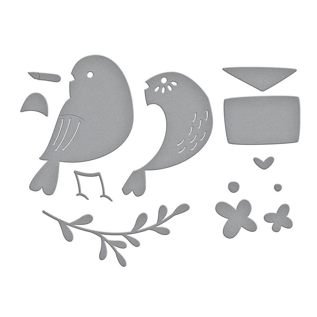 Spellbinders Etched Die From The Out And About Collection-Love Note Bird