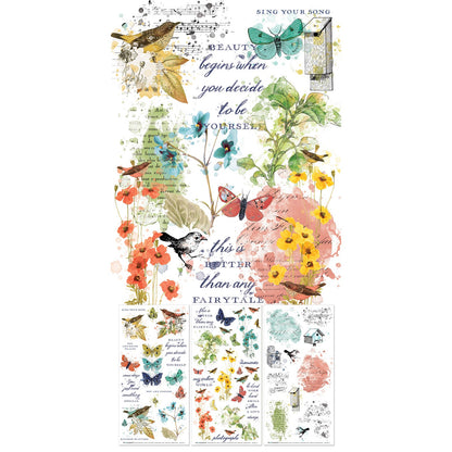 49 And Market Birdsong Rub-On Transfer Set-Blendable