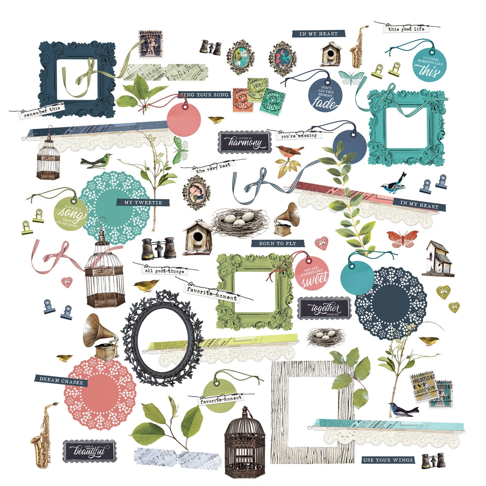 49 And Market Birdsong Laser Cut Outs-Elements