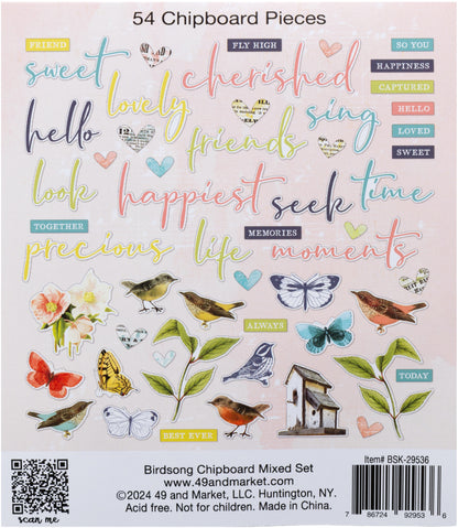 49 And Market Birdsong Chipboard Mixed Set