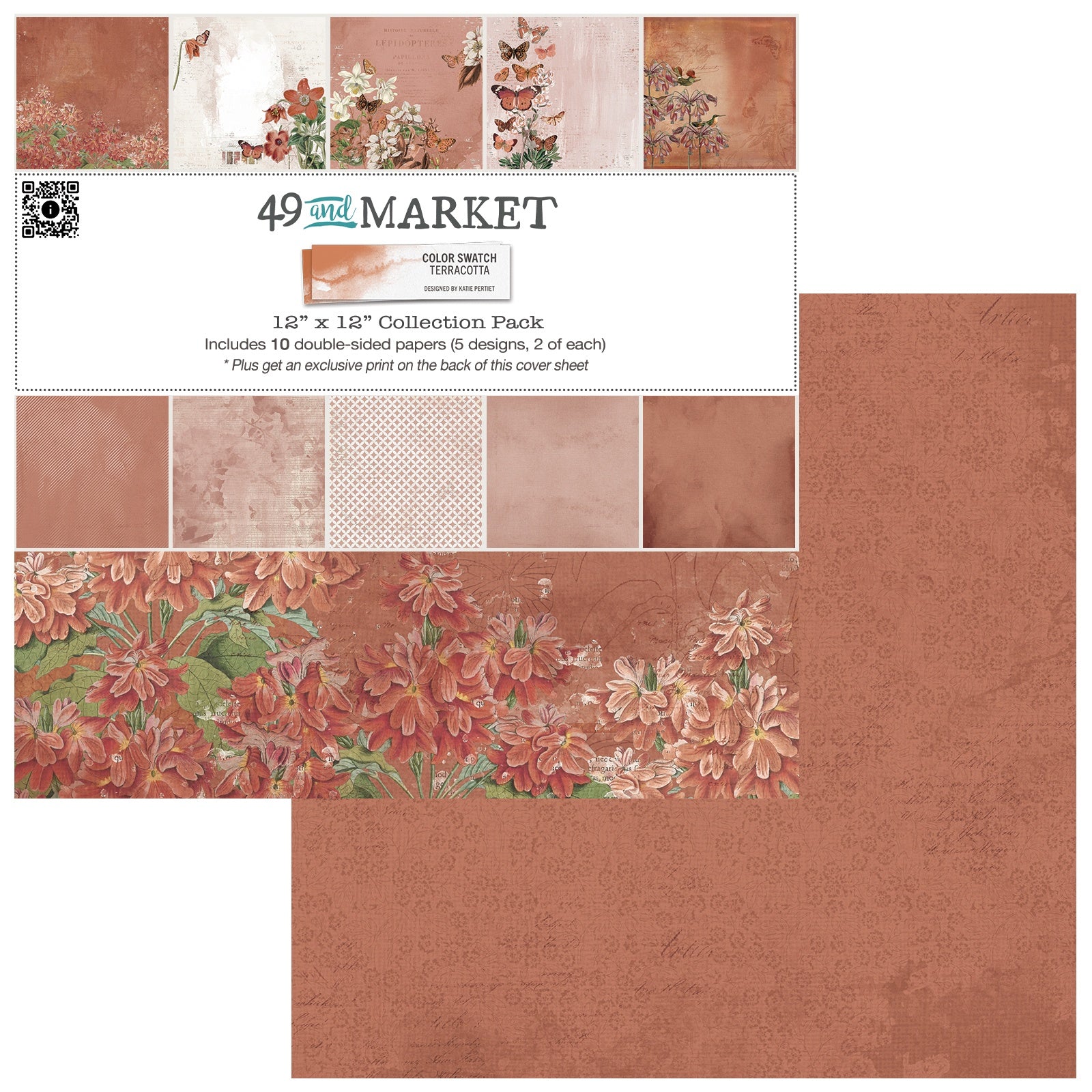 49 And Market  Color Swatch: Terracotta Collection Pack 12"X12"