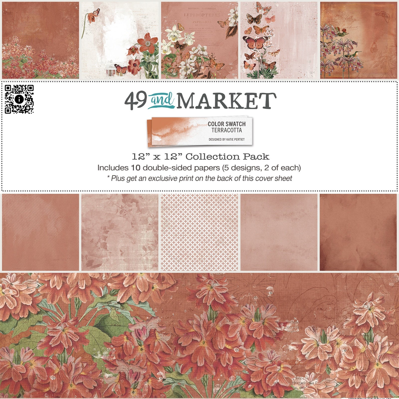 49 And Market  Color Swatch: Terracotta Collection Pack 12"X12"