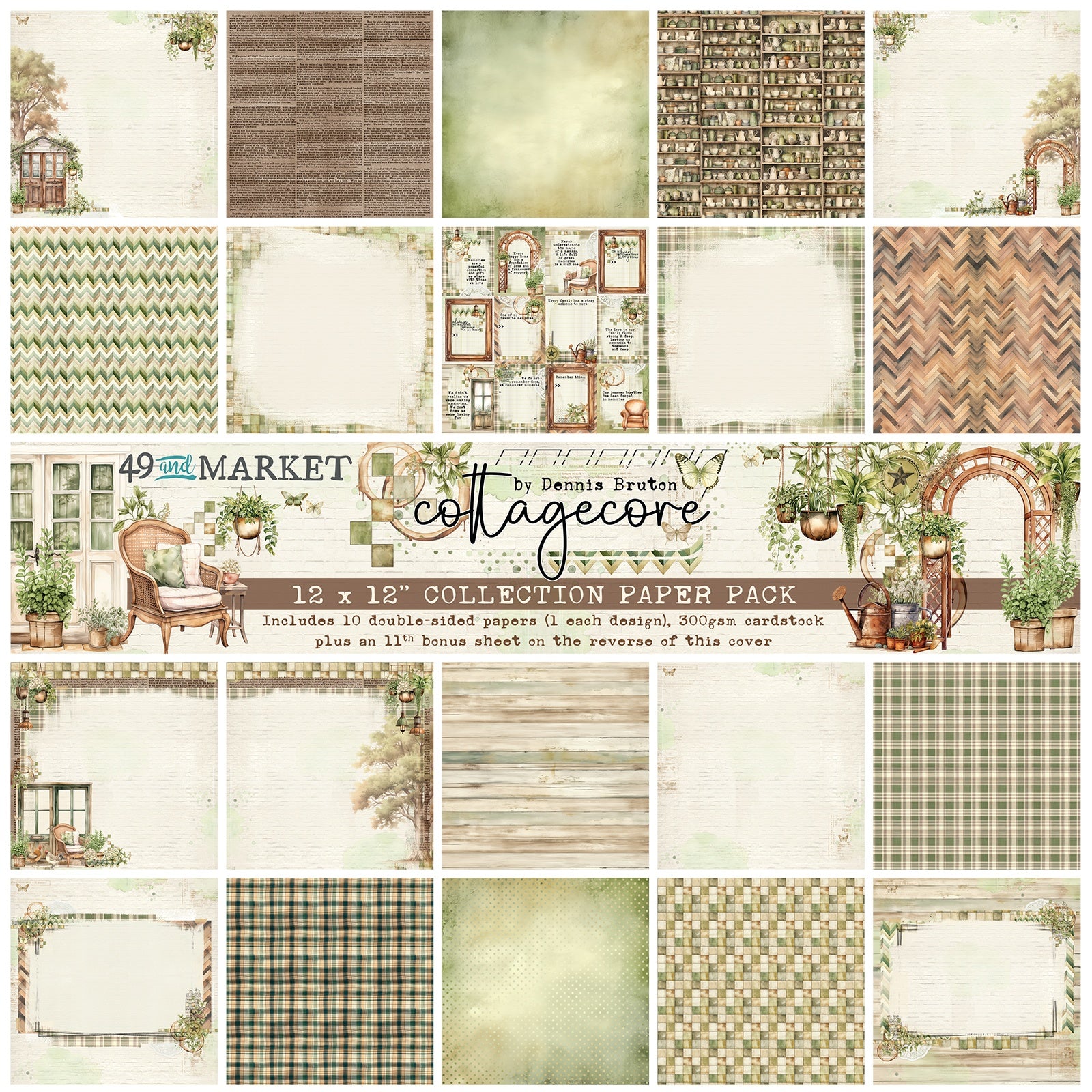49 And Market Cottagecore Collection Pack 12"X12"