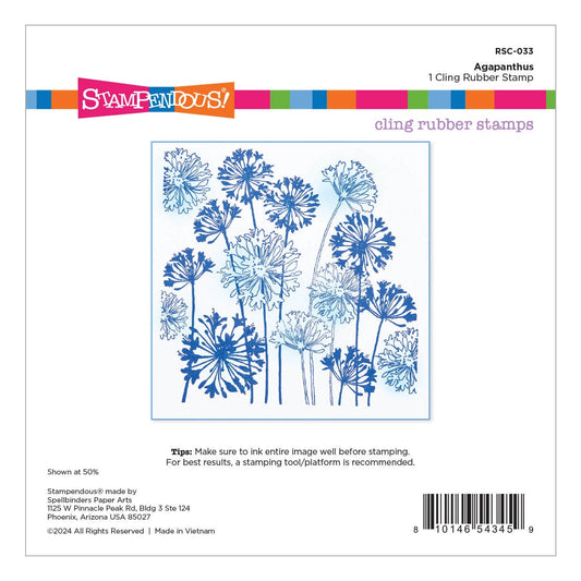 Stampendous Cling Rubber Stamp From Beautiful Backgrounds-Agapanthus