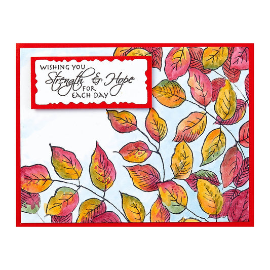 Stampendous Cling Rubber Stamp From Beautiful Backgrounds-Leafy Lines