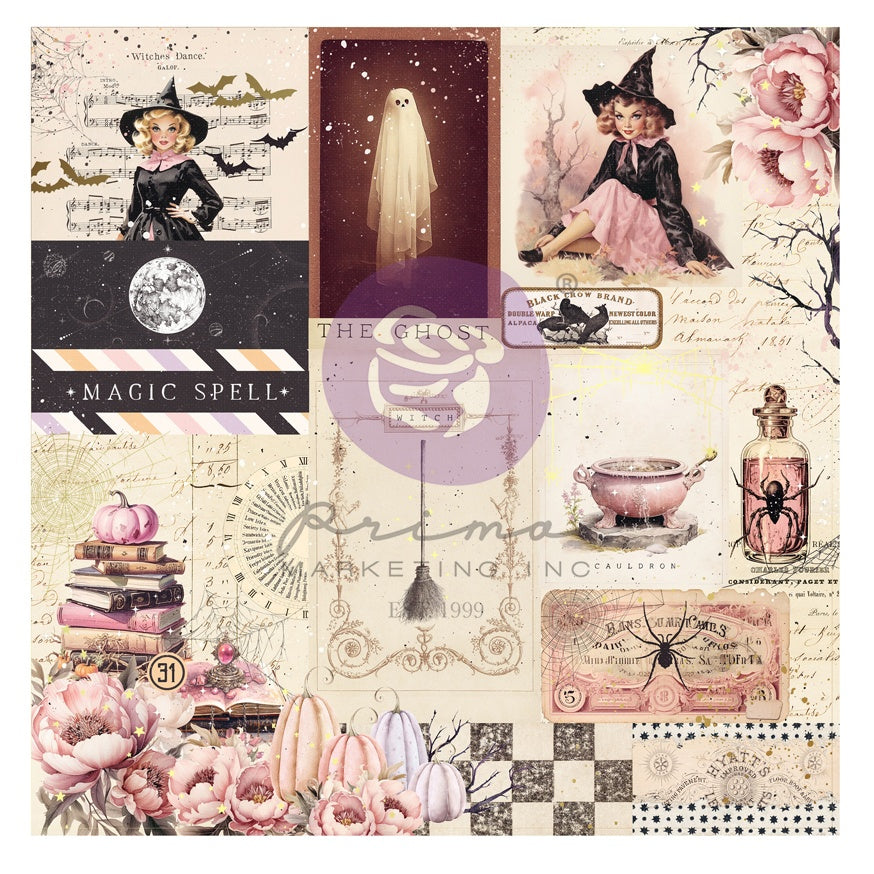 Prima Magic Spell by Frank Garcia Double-Sided Cardstock 12X12 -White Moon