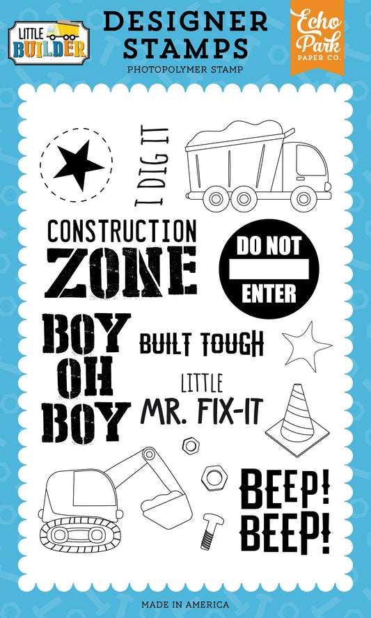 Echo Park Little Builder Stamps-Construction Zone