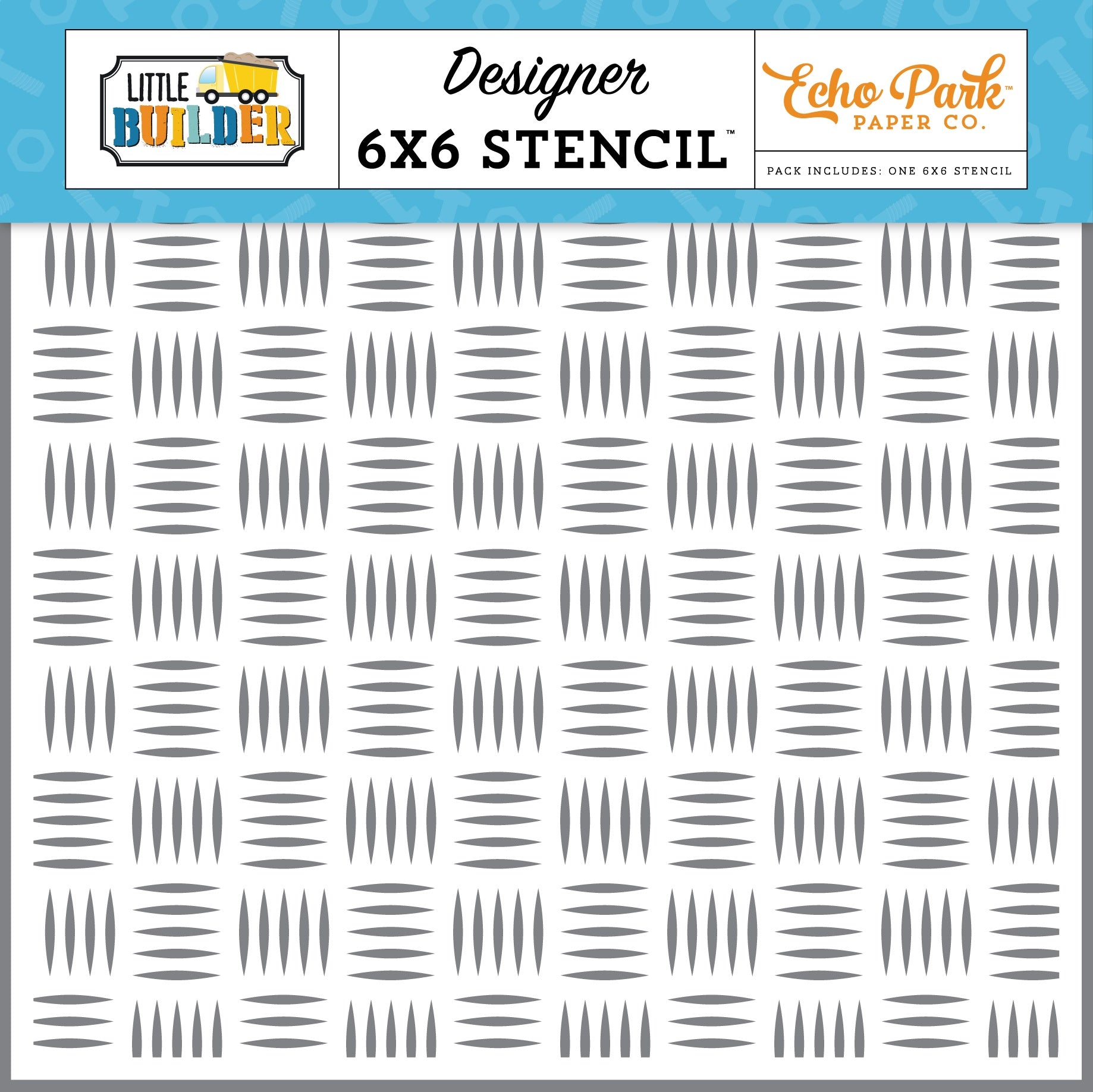 Echo Park Little Builder Stencil 6"X6"-Built Tough Tread