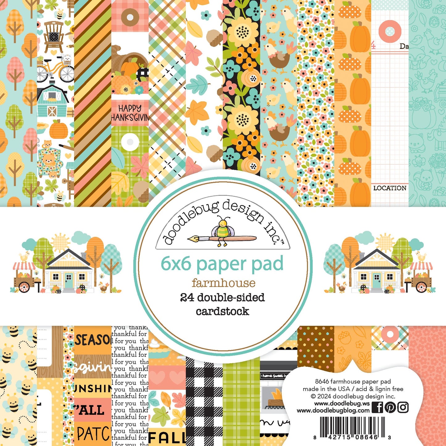 Doodlebug Farmhouse Double-Sided Paper Pad 6"X6"