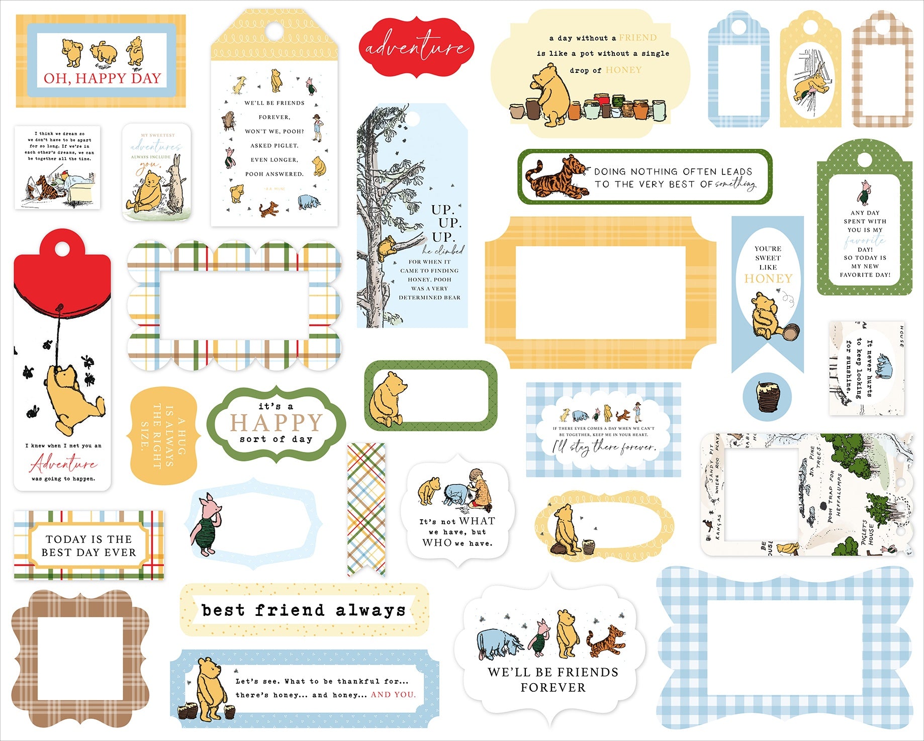 Echo Park The House At Pooh Corner Ephemera-Frames & Tags