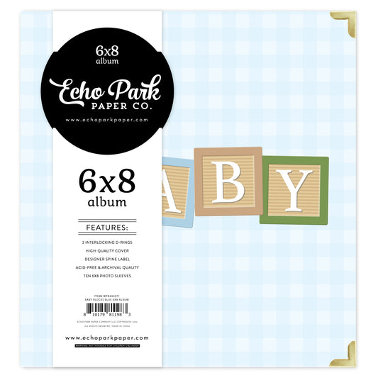 Echo Park Winnie The Pooh Baby Album 6"X8"-Baby Blocks Blue