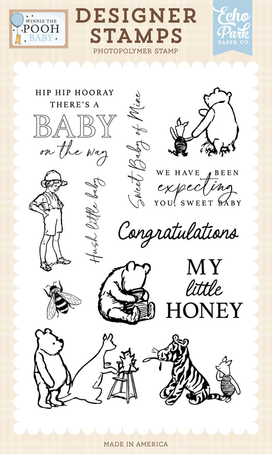 Echo Park Winnie The Pooh Baby Stamp Set-My Little Honey