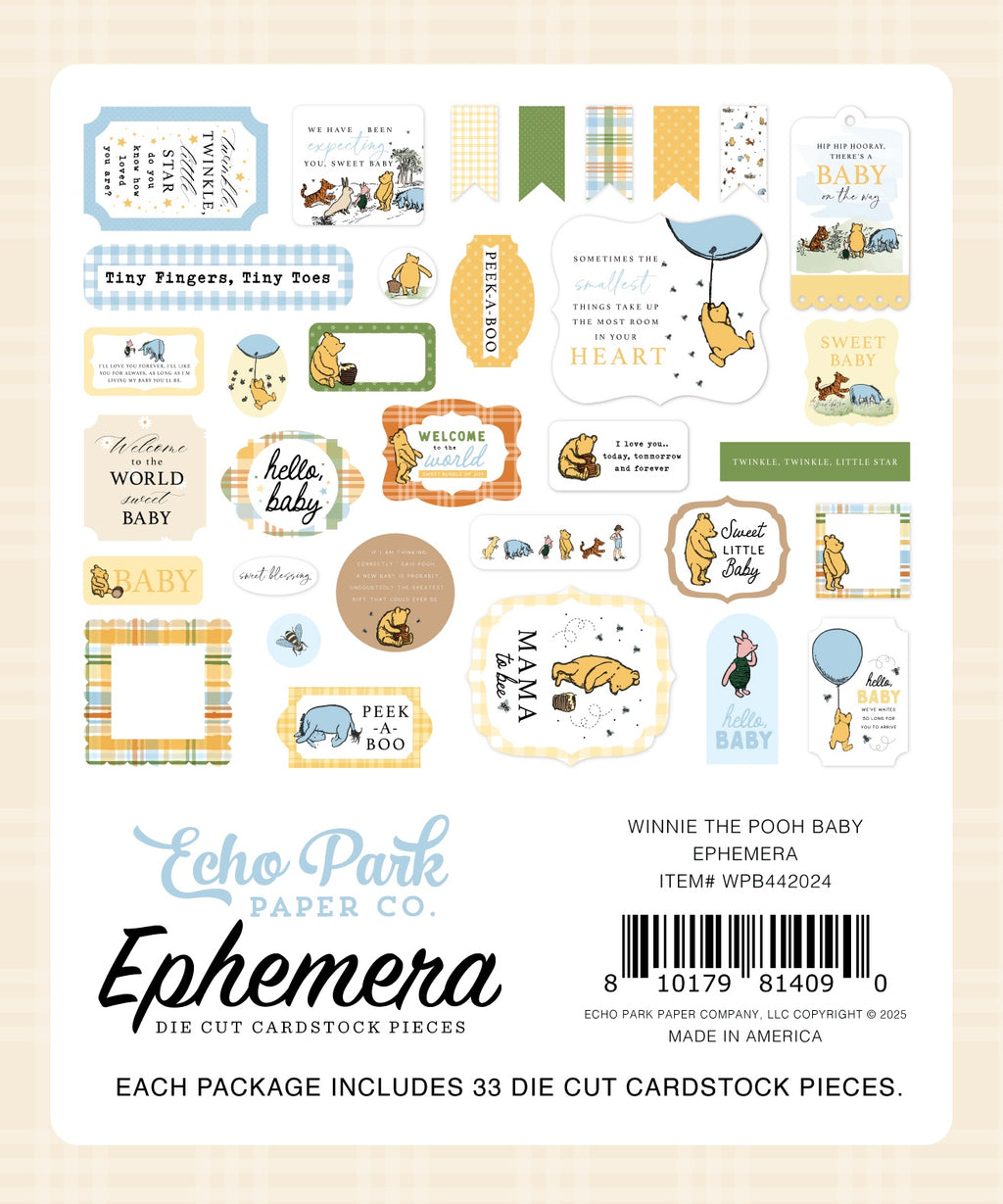 Echo Park Winnie The Pooh Baby Ephemera-Icons