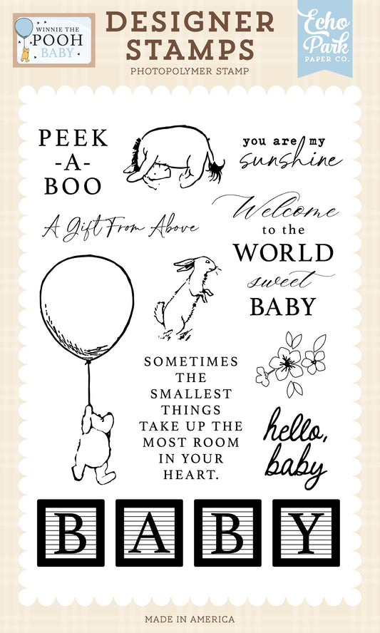 Echo Park Winnie The Pooh Baby Stamp Set-Peek A Boo