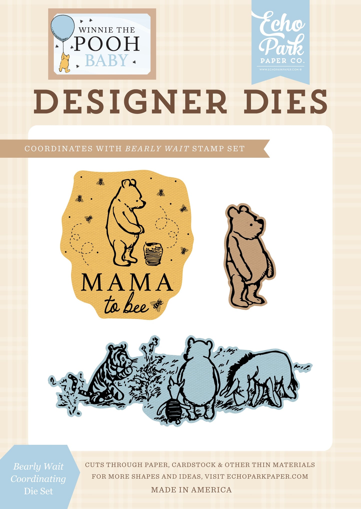 Echo Park Winnie The Pooh Baby Medium Die Set-Bearly Wait