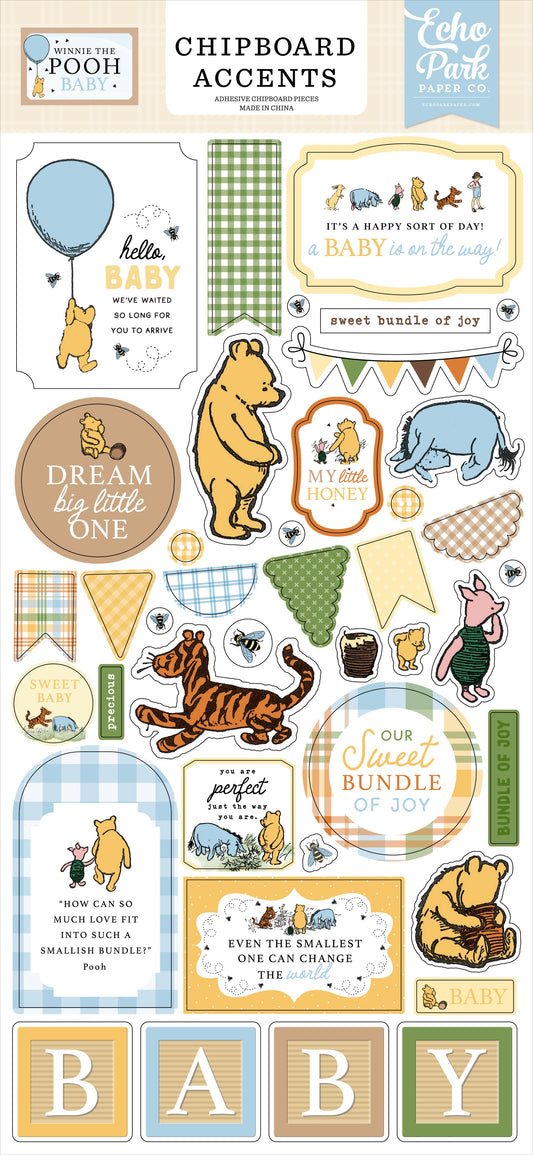 Echo Park Winnie The Pooh Baby Chipboard 6"X13"-Accents