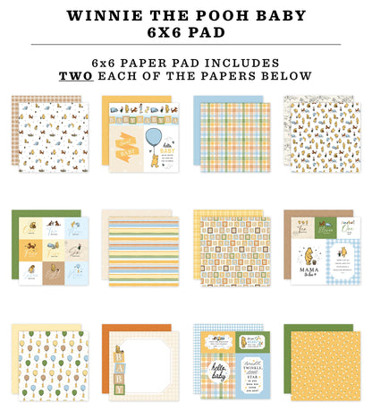 Echo Park Winnie The Pooh Baby Double-Sided Paper Pad 6"X6"