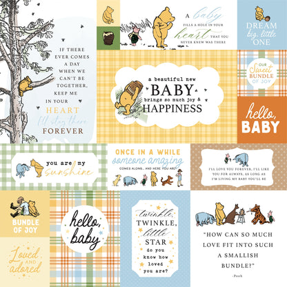 Echo Park Winnie The Pooh Baby Paper - Multi Journaling Cards