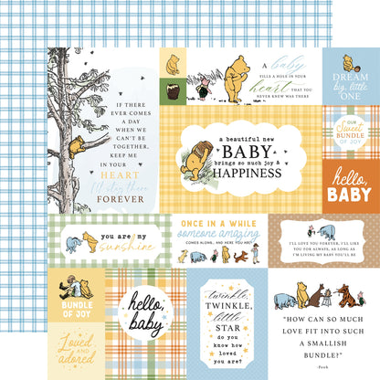 Echo Park Winnie The Pooh Baby Paper - Multi Journaling Cards