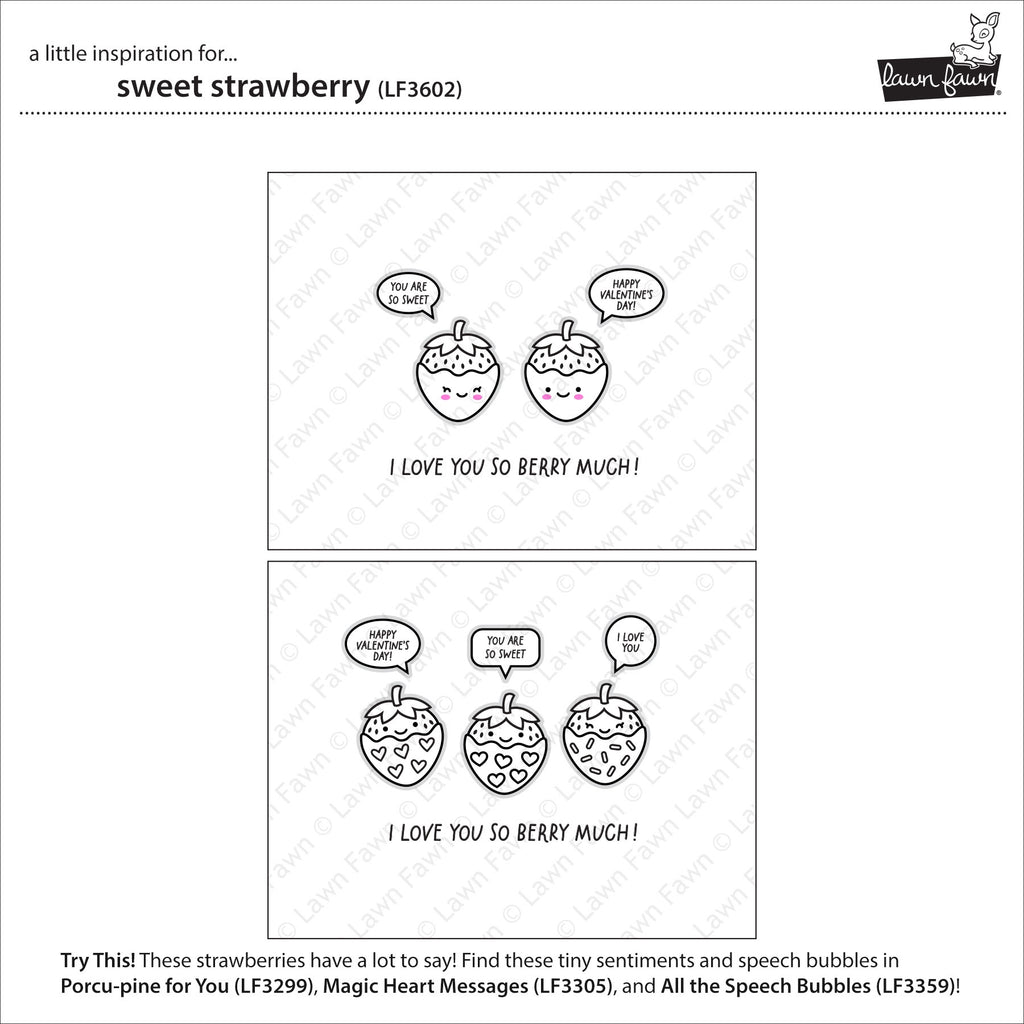 Lawn Fawn Clear Stamps 3"X2" -Sweet Strawberry