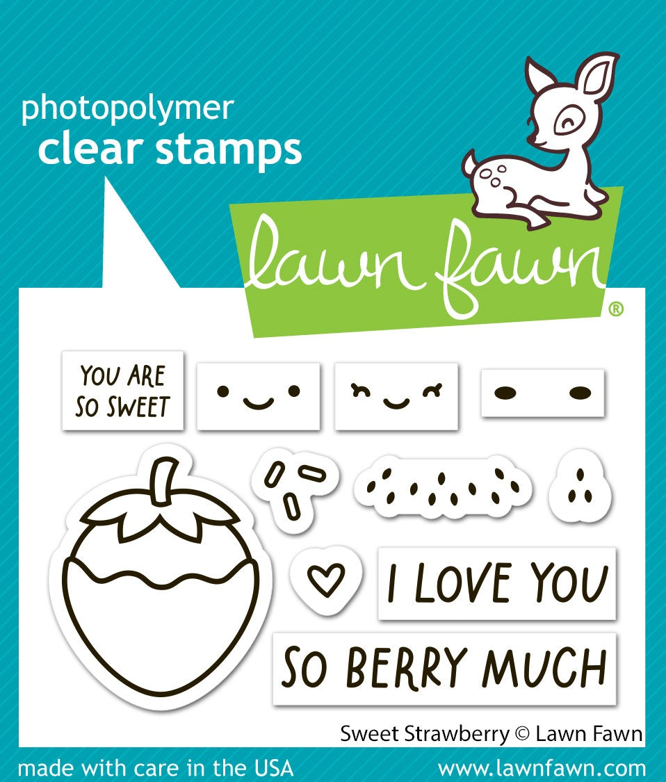 Lawn Fawn Clear Stamps 3"X2" -Sweet Strawberry