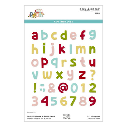 Spellbinders Etched Dies Say Cheese Classic Pooh Collection -Pooh's Alphabet, Numbers & More