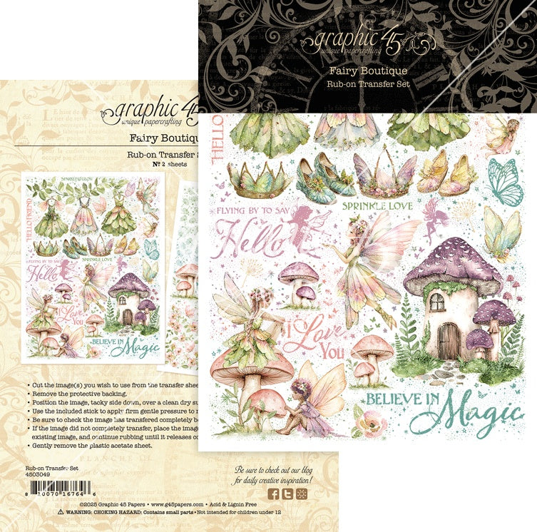 Graphic 45 Fairy Boutique Rub-On Transfers