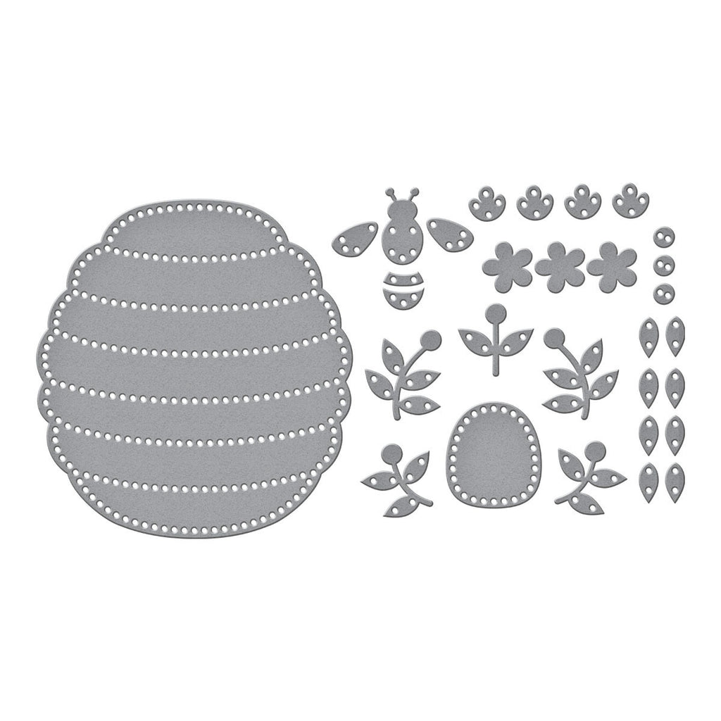 Spellbinders Etched Dies By Nichol Spohr-Felt Floral Beehive