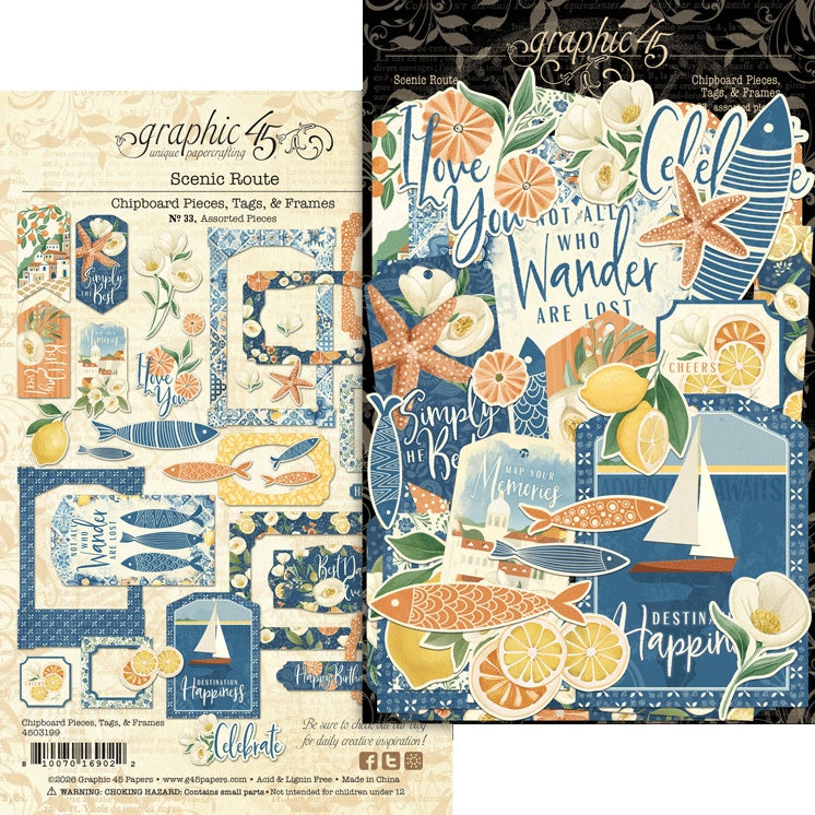Scenic Route Chipboard Pieces