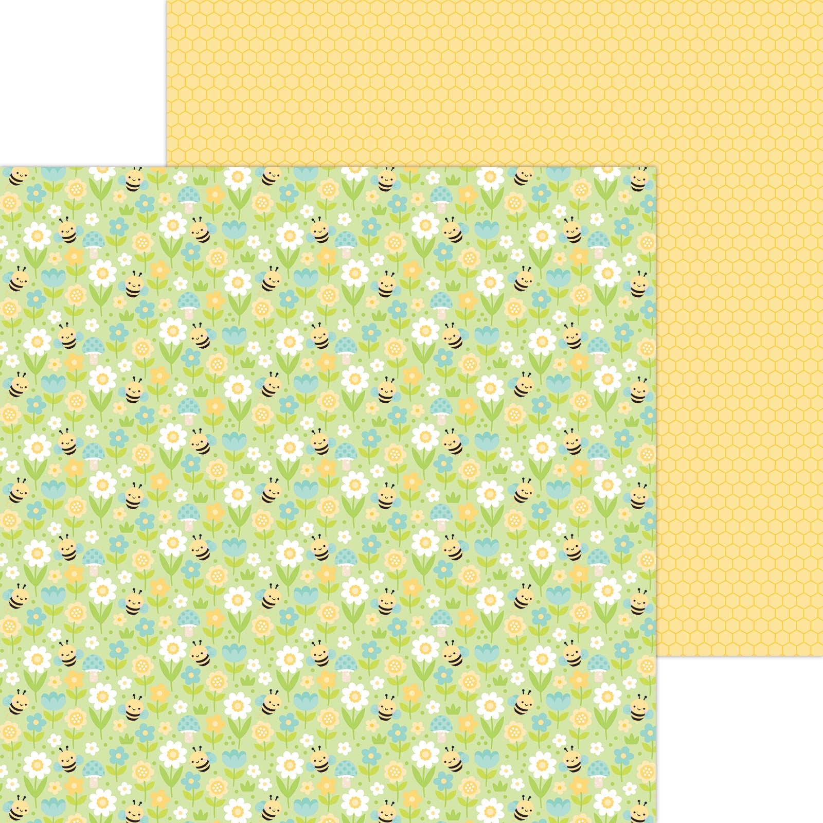 Doodlebug Bee Happy Double-Sided Paper Pack 12"X12"