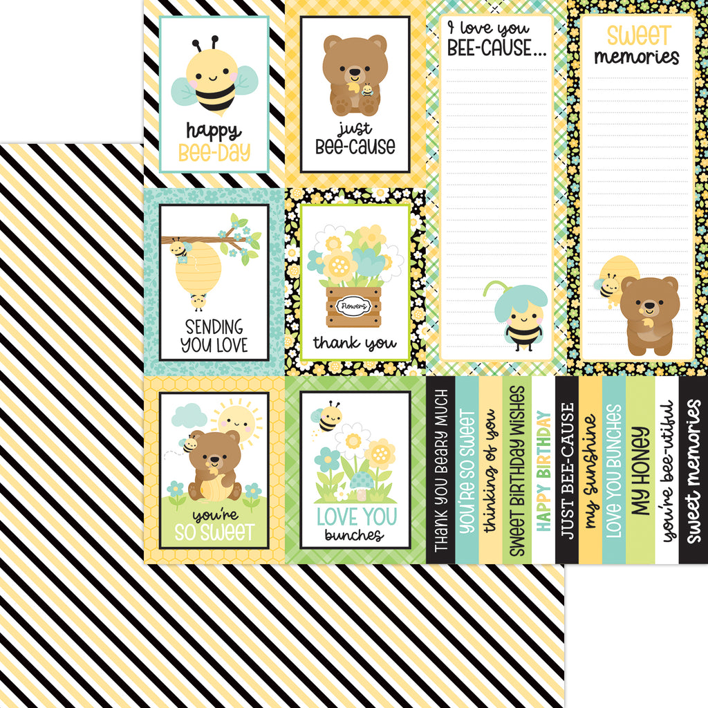 Doodlebug Bee Happy Double-Sided Paper Pack 12"X12"