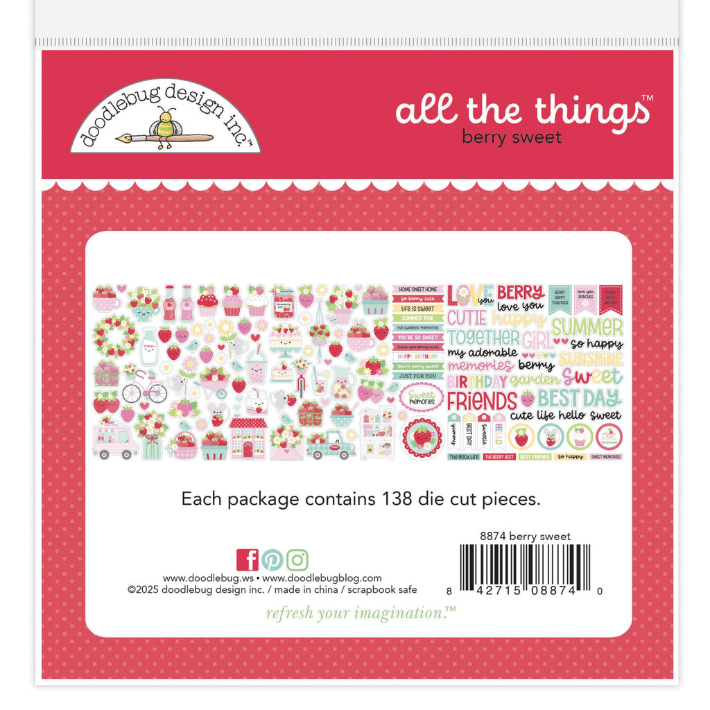 Doodlebug Berry Sweet Odds & Ends All The Things Die Cuts