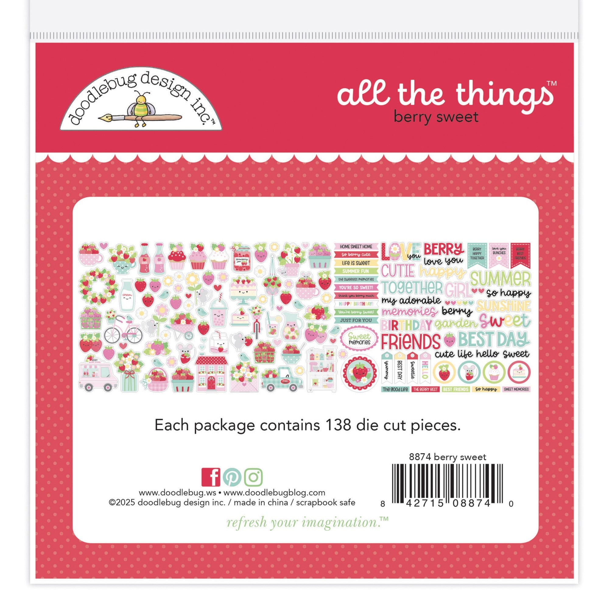 Doodlebug Berry Sweet Odds & Ends All The Things Die Cuts