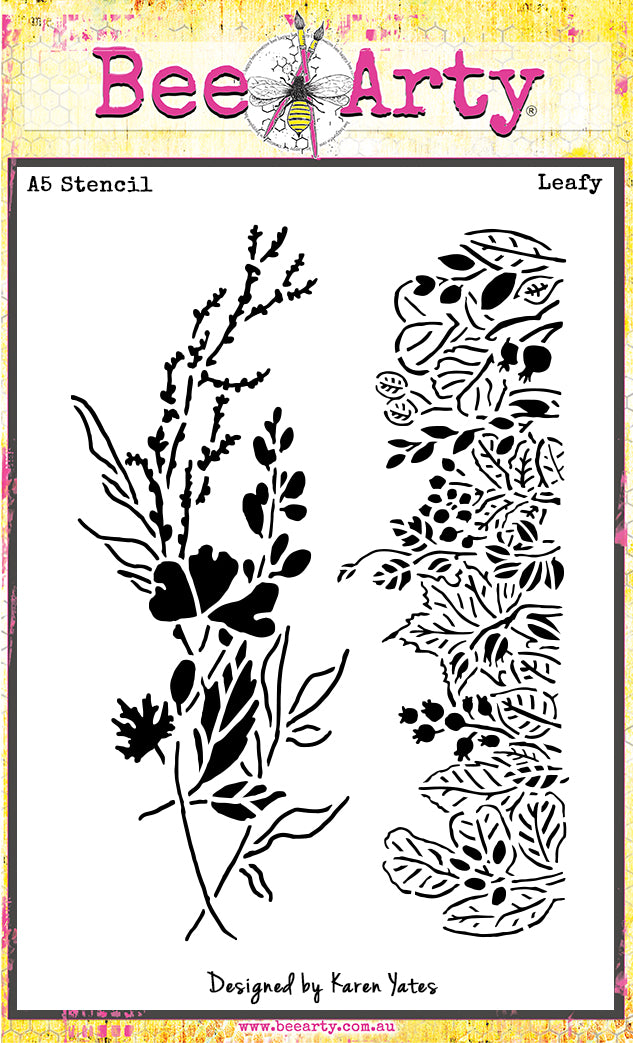 Autumn Whispers - A5 Stencil - Leafy