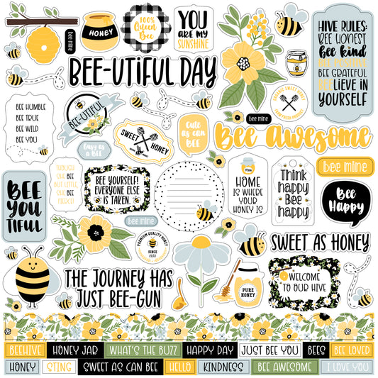 Echo Park Bee Happy Cardstock Stickers -Elements