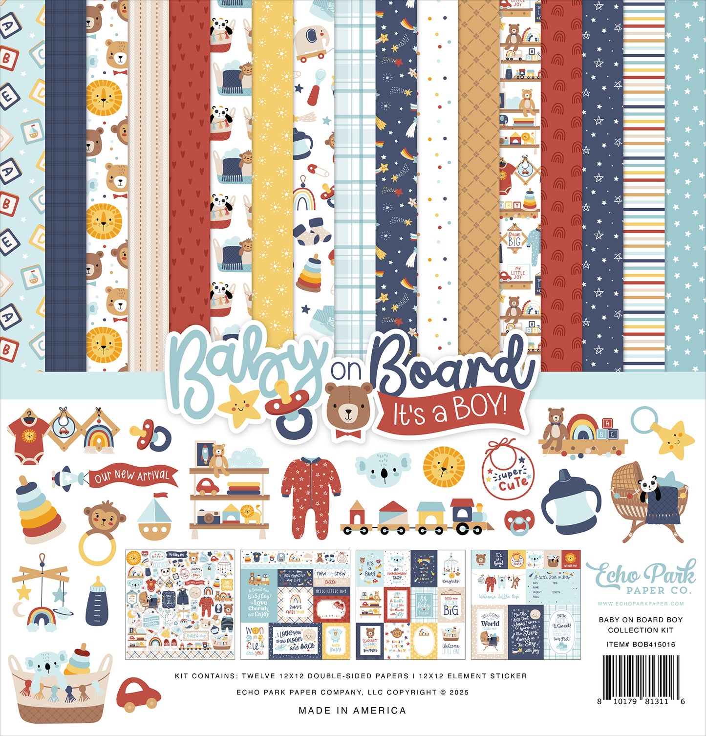 Echo Park Baby On Board Boy Collection Kit