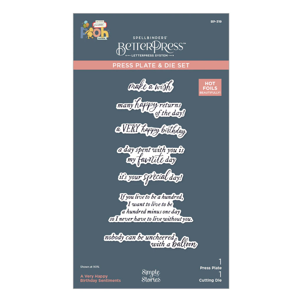 Spellbinders Classic Pooh Birthday BetterPress Bundle